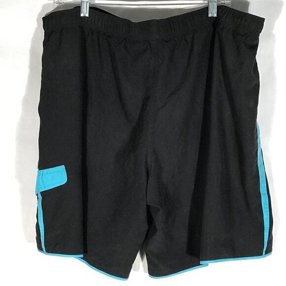 NIKE Sport Swim Trunks Black Teal Multicolor Athletic Shorts - Picture 9 of 9